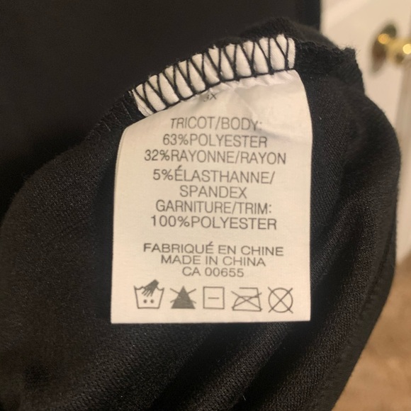 MXM Black Peplum Top with Lace Collar - 3X - Picture 5 of 7